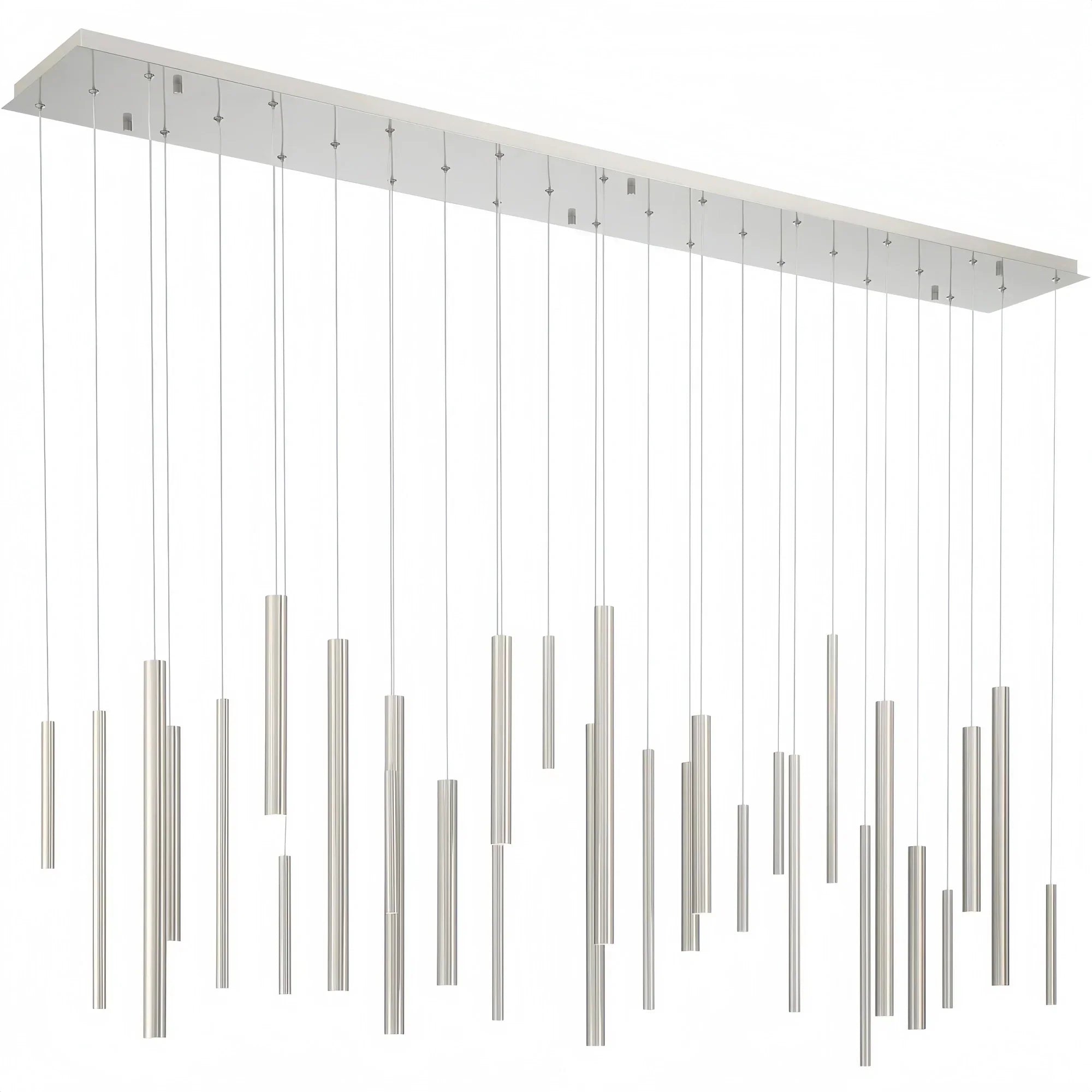 Santana Modern Linear Multi Light Pendant for Kitchen Island-70.75"L x 8.75"W x 1.25"H-Satin Nickel-