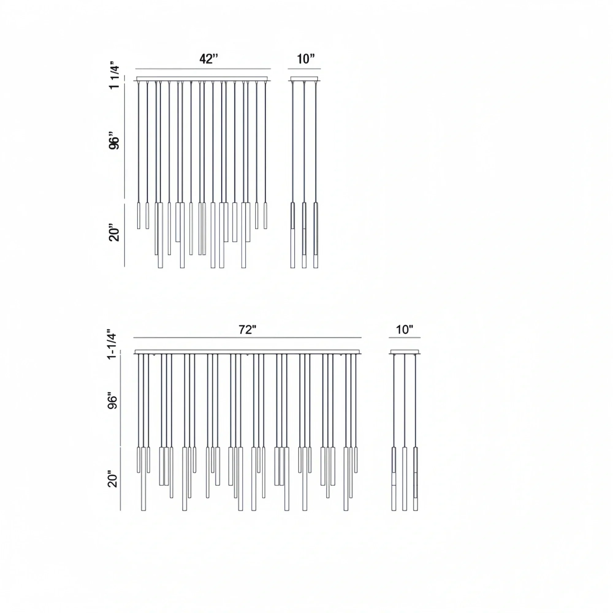 Santana Modern Linear Multi Light Pendant for Kitchen Island-