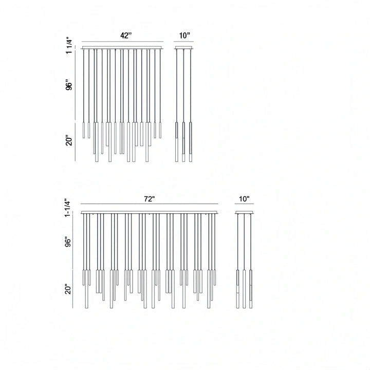 Santana Modern Linear Multi Light Pendant for Kitchen Island-
