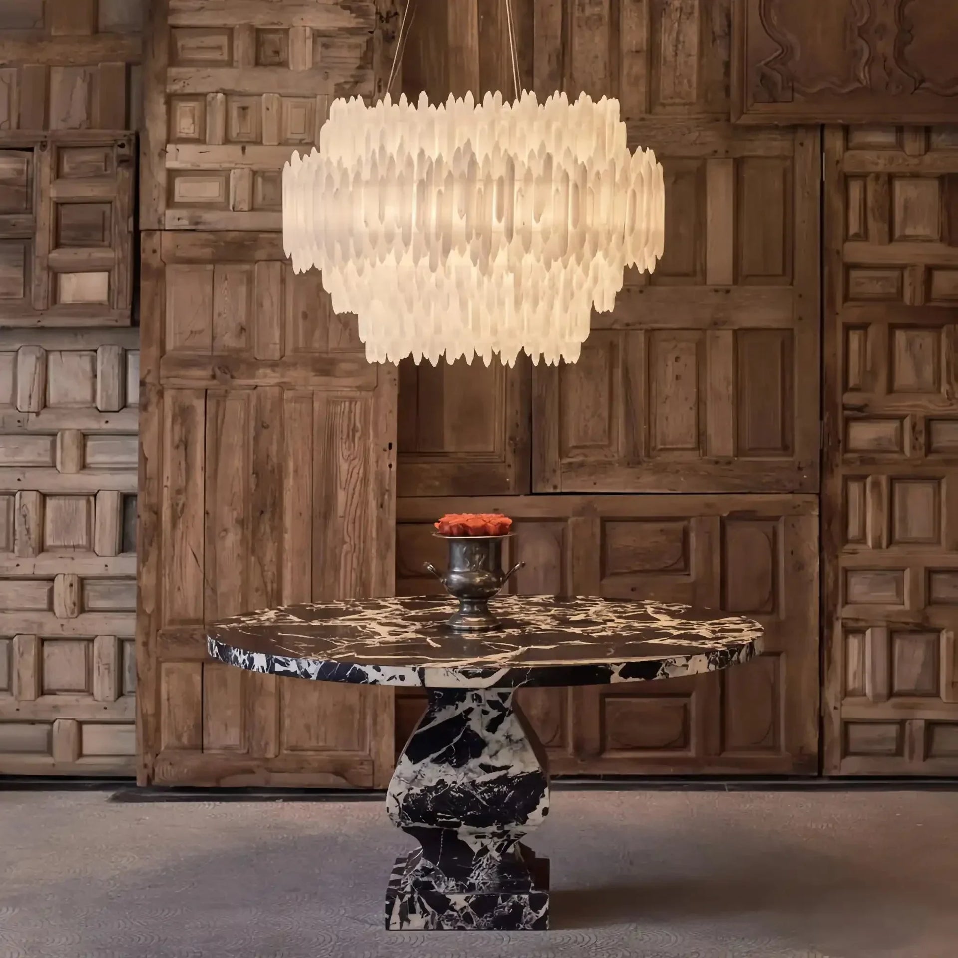 Selenite Layer Round Pendant - Arialamps