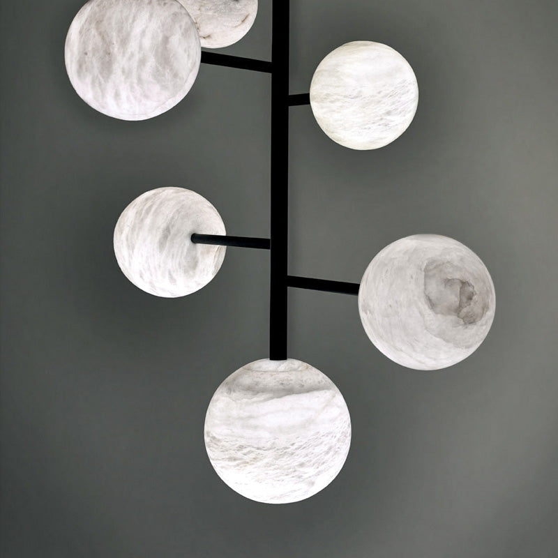 Sian Modern Sphere Delight - Modern Artistic Alabaster Pendant Light Chandelier Kevin Studio Inc