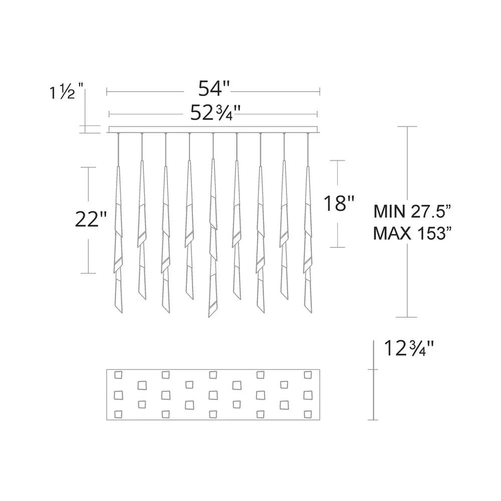 Solitude Linear LED Multi Pendant Light - Arialamps