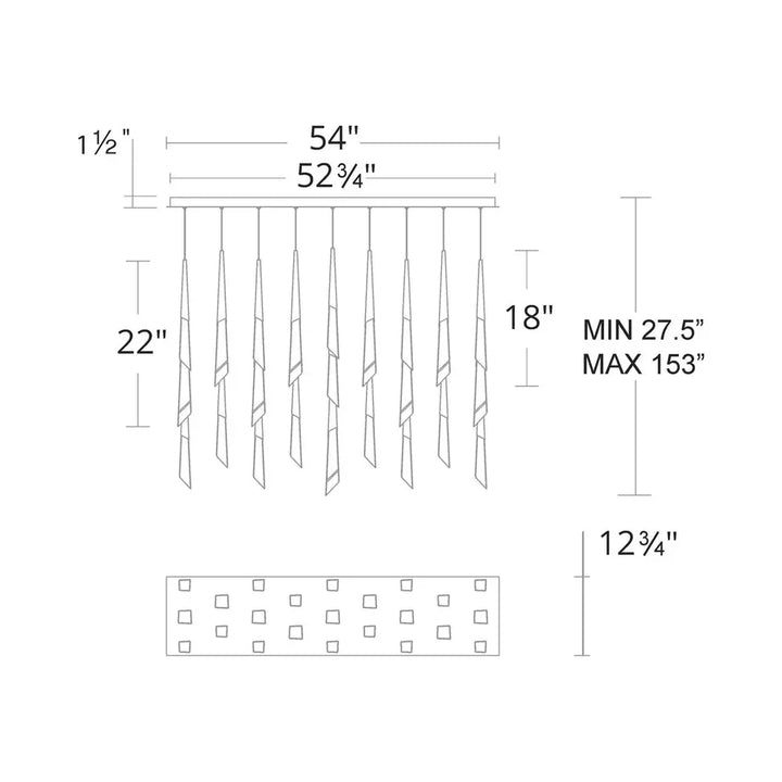 Solitude Linear LED Multi Pendant Light - Arialamps