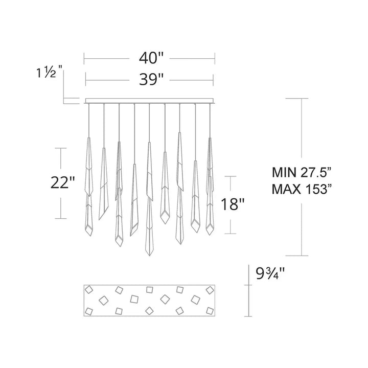 Solitude Linear LED Multi Pendant Light - Arialamps