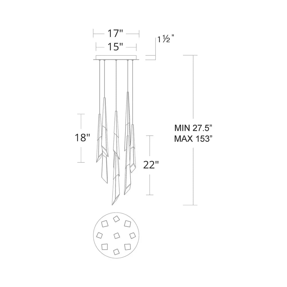 Solitude Round LED Multi Chandelier - Arialamps