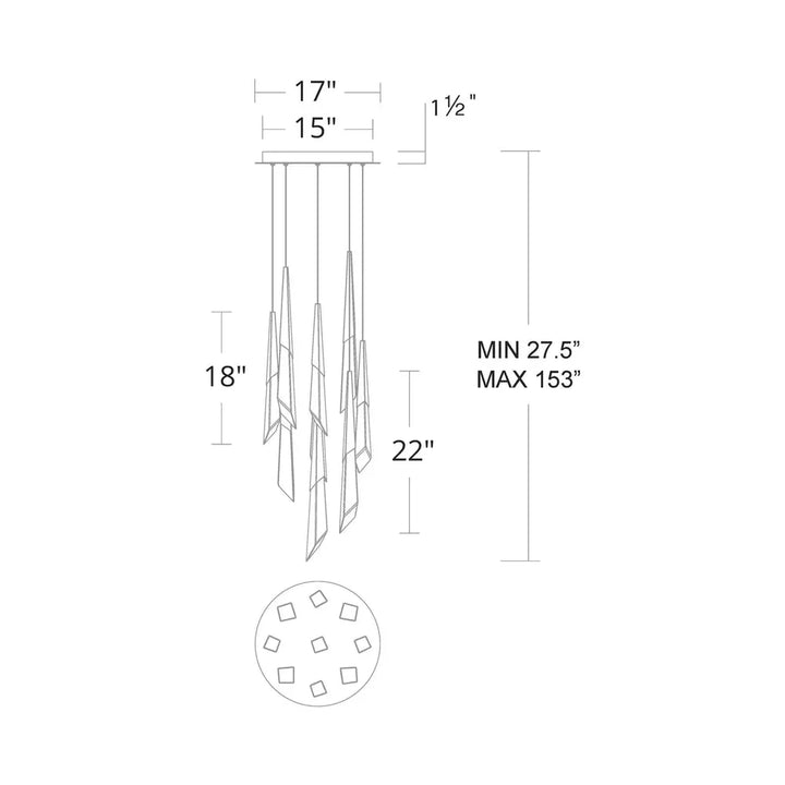 Solitude Round LED Multi Chandelier - Arialamps