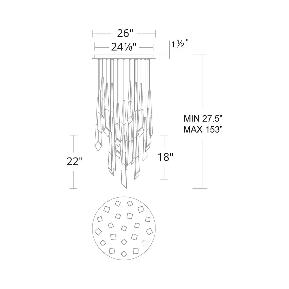 Solitude Round LED Multi Chandelier - Arialamps