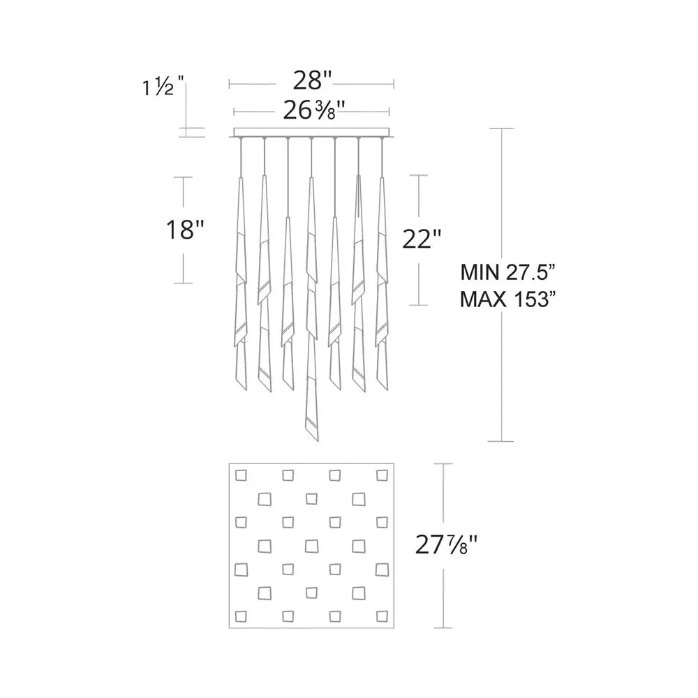 Solitude Square LED Multi Pendant Light - Arialamps