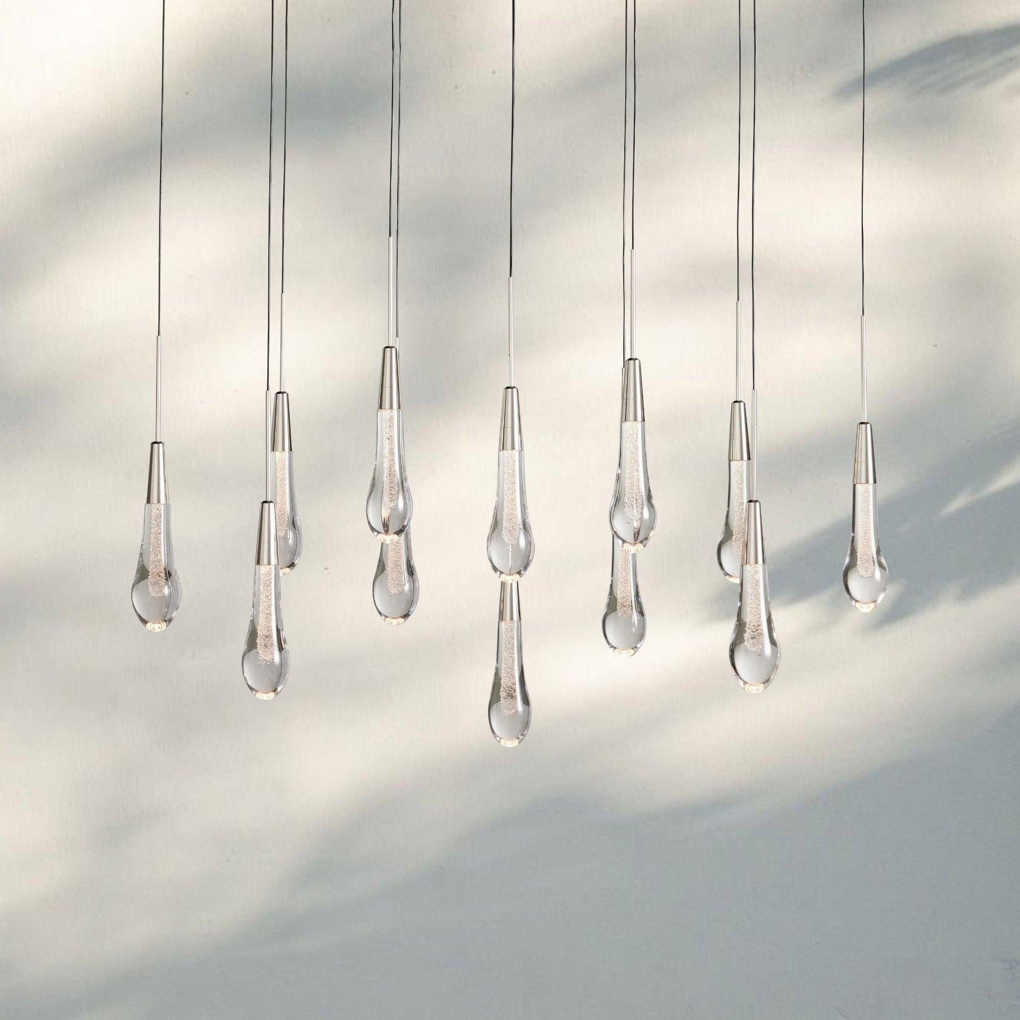 Solitaire Linear Chandelier 37"50"70"87"87"120"-37‘’-Nickel-