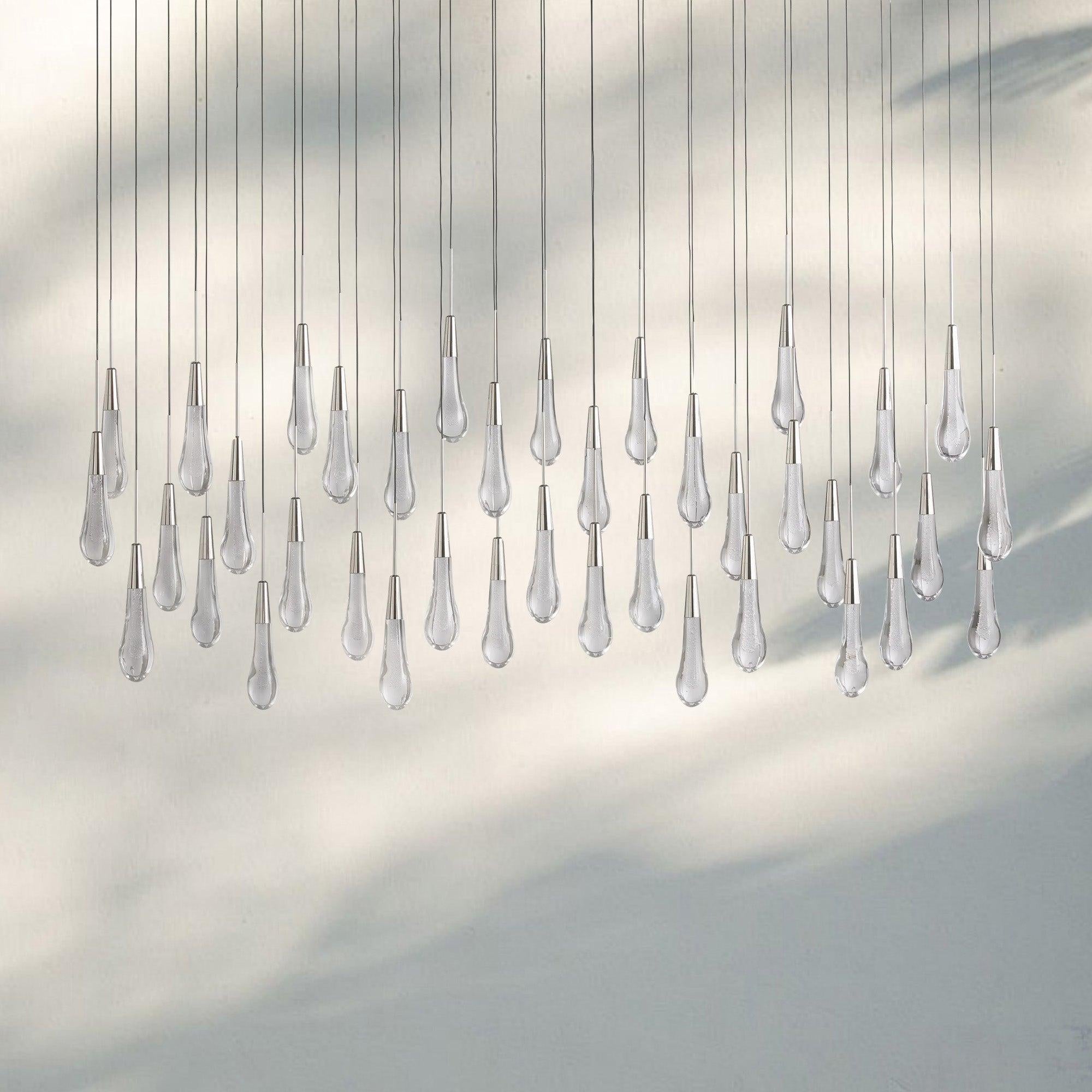 Solitaire Linear Chandelier 37"50"70"87"87"120"-70‘-Nickel-