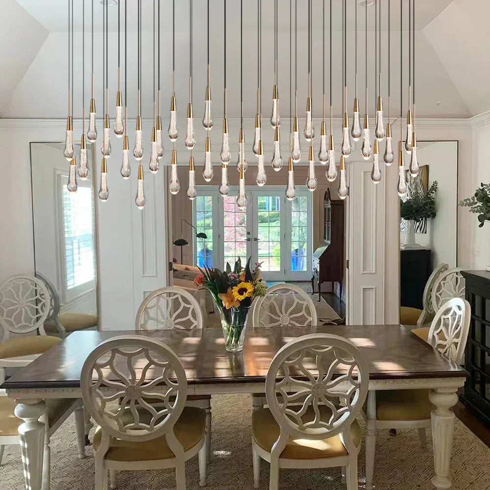 Solitaire Linear Chandelier 37"50"70"87"87"120"-87‘’-Brass-