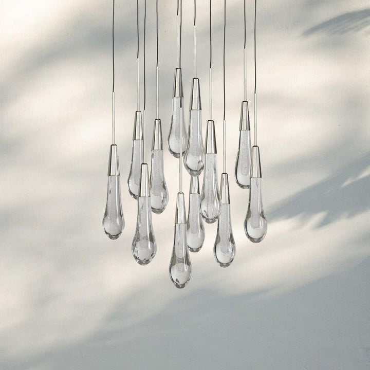 Solitaire Round Chandelier 17" 24" 36“ 58“-12-Light 17‘’-Nickel-