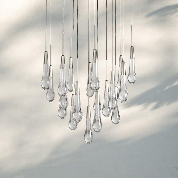 Solitaire Round Chandelier 17" 24" 36“ 58“-19-Light 24‘’-Nickel-
