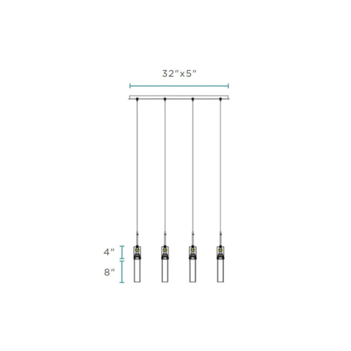 Sparkling Night Chandelier 4 Lights - Arialamps