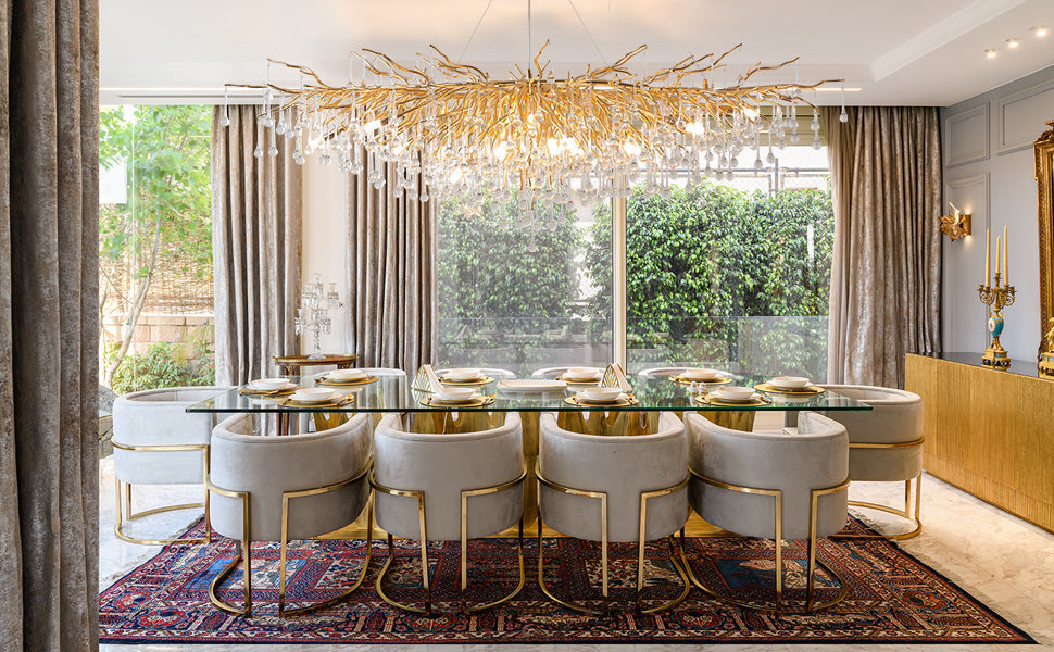 Stunning Tree Branch Crystal Chandelier with Clear Teardrop-shaped for Living/Dining Room-Chandeliers-Arialamps