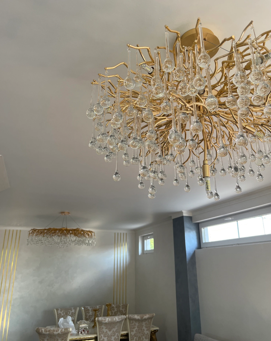 Stunning Tree Branch Crystal Chandelier with Clear Teardrop-shaped for Living/Dining Room-Chandeliers-Arialamps