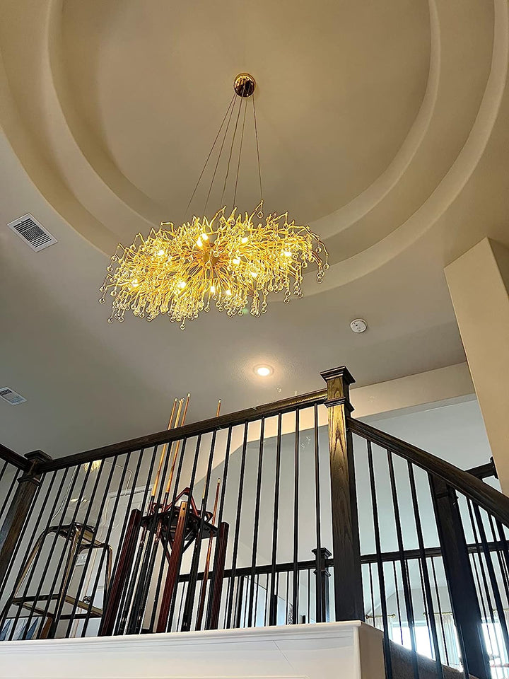 Stunning Tree Branch Crystal Chandelier with Clear Teardrop-shaped for Living/Dining Room-Chandeliers-Arialamps