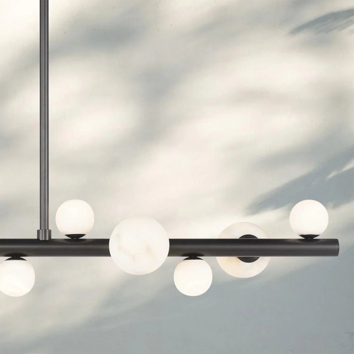 Stylox Linear Alabaster Ball Chandelier-chandeliers for dining room,chandeliers for stairways,chandeliers for foyer,chandeliers for bedrooms,chandeliers for kitchen,chandeliers for living room-Arialamps