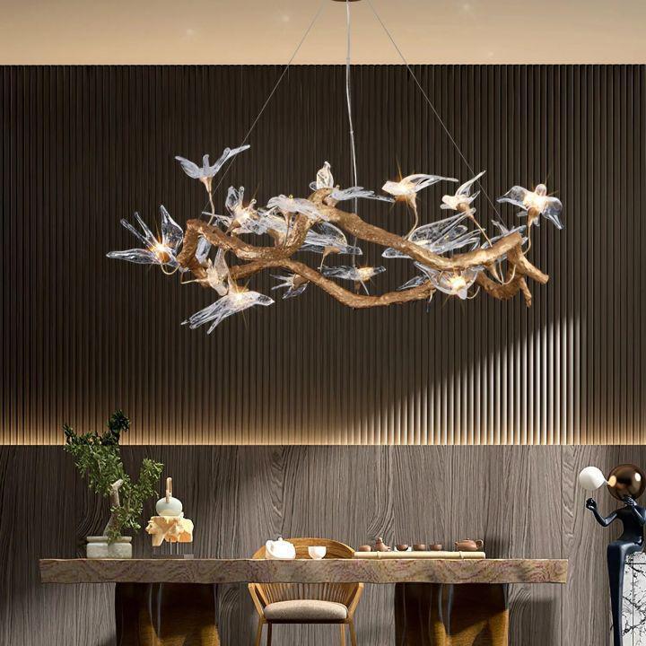 Swallow Branch Chandelier-chandeliers for dining room,chandeliers for stairways,chandeliers for foyer,chandeliers for bedrooms,chandeliers for kitchen,chandeliers for living room-Size: Dia 33.4″(85cm) x H 13.7″(35cm)-Warm Light-Arialamps