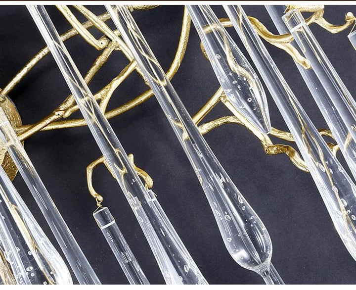 Teardrop Crystal Branch Brass Wall Sconce-Arialamps