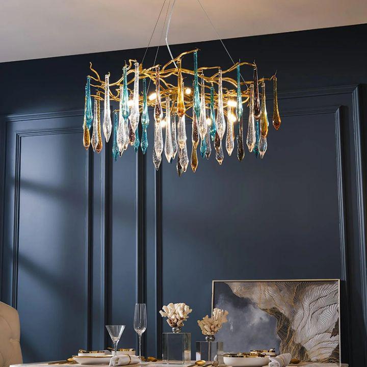 Teardrop Crystal Chandelier-chandeliers for dining room,chandeliers for stairways,chandeliers for foyer,chandeliers for bedrooms,chandeliers for kitchen,chandeliers for living room-Arialamps