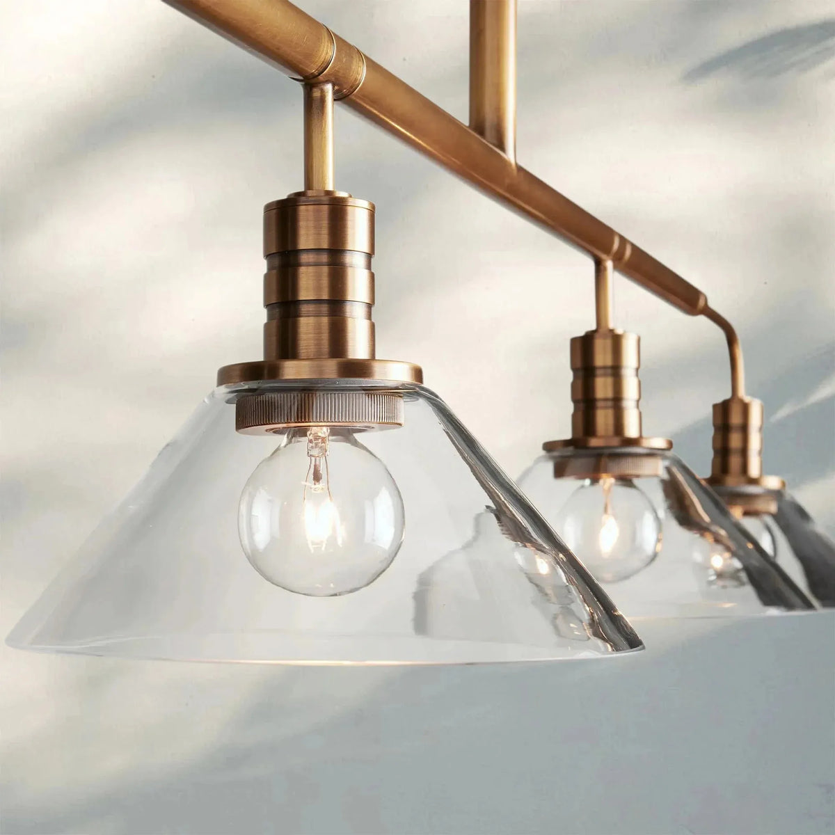Theron Glass Linear Chandelier - Arialamps
