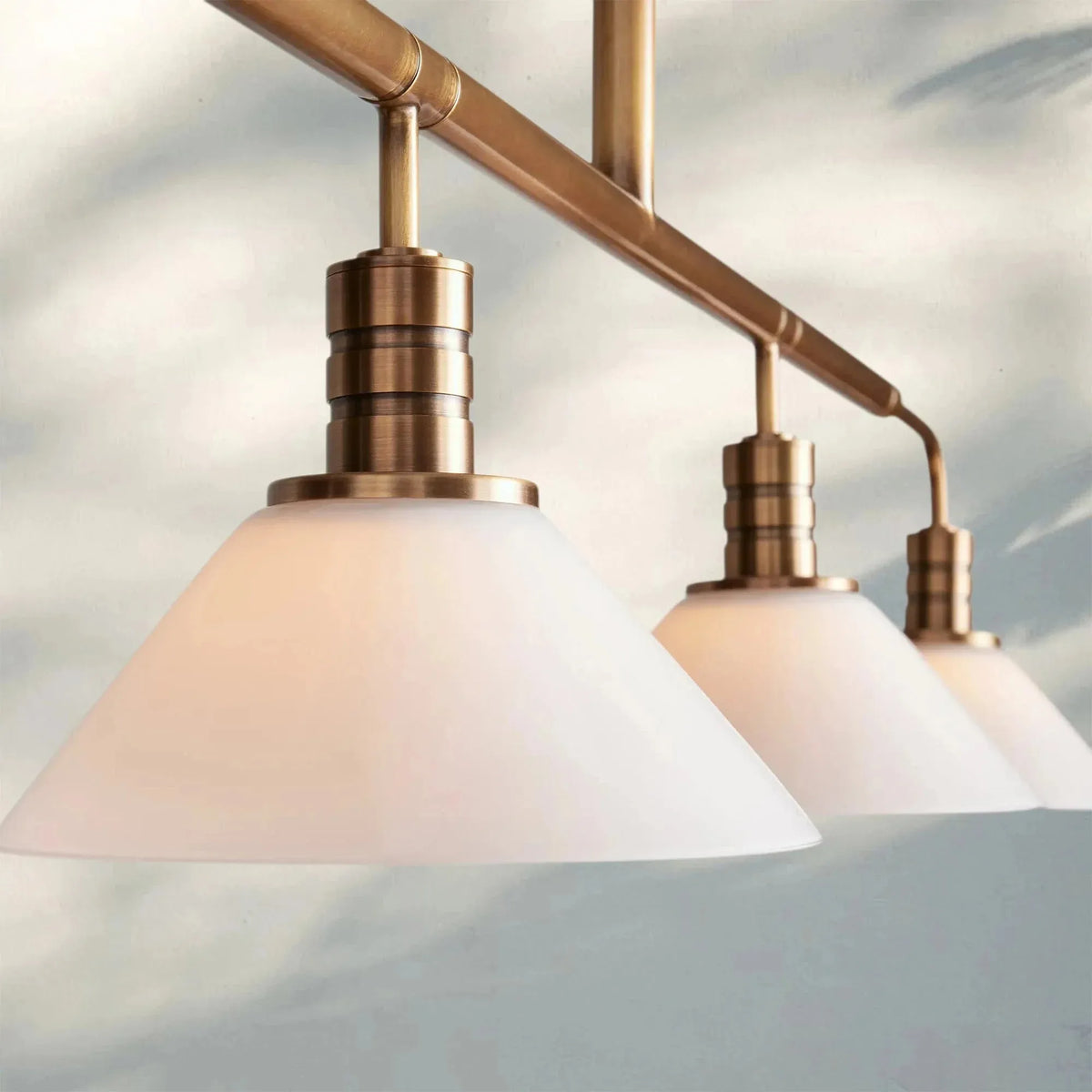 Theron Glass Linear Chandelier - Arialamps