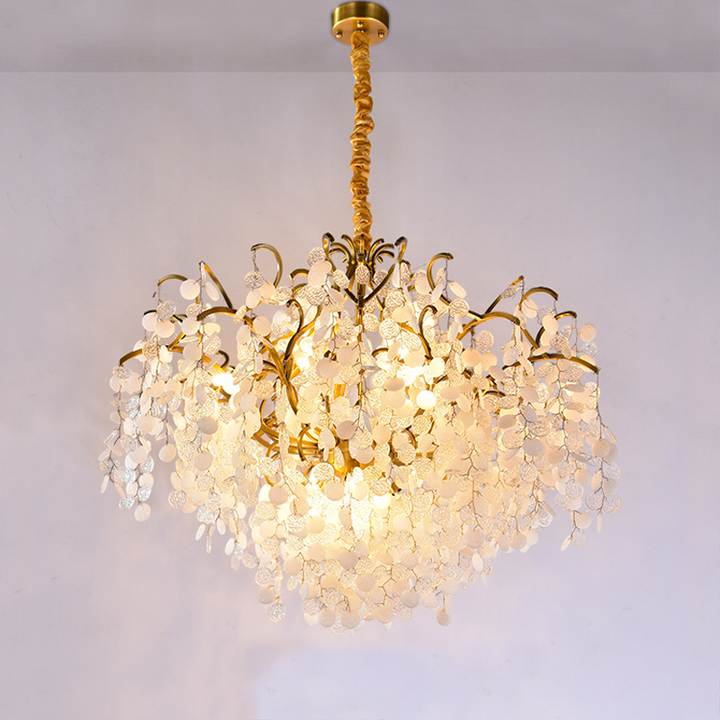 Thirza Brass Branch Crystal Chandelier - Ineffable Lighting