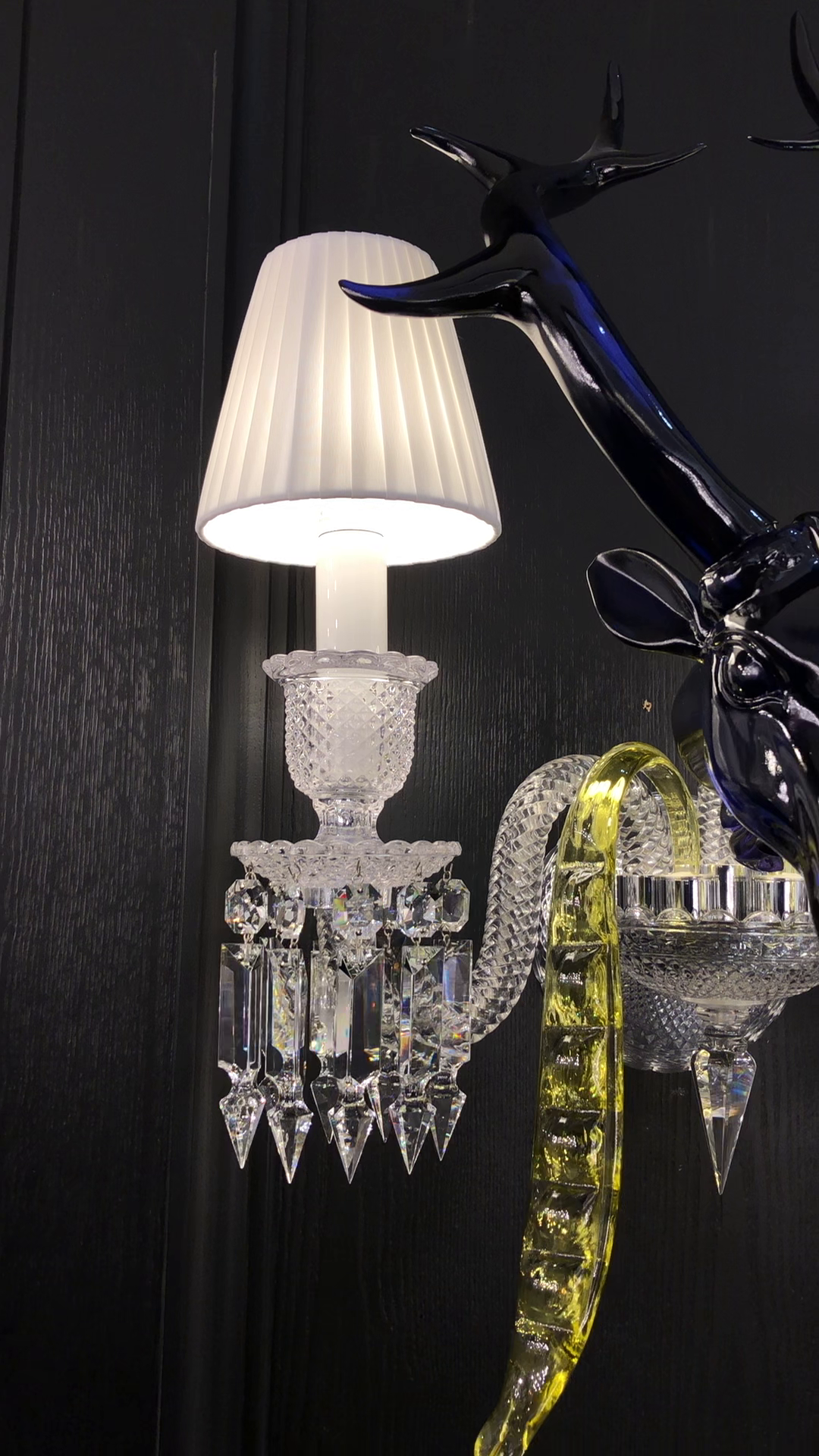 Traditional Colorful Candle Branch Blue Deer Crystal Chandelier for Living Room/Dining Room-Chandeliers-Arialamps