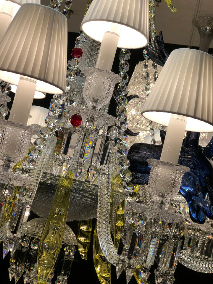 Traditional Colorful Candle Branch Blue Deer Crystal Chandelier for Living Room/Dining Room-Chandeliers-Arialamps