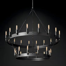 Vintage Filament Two-Tier Round Chandelier