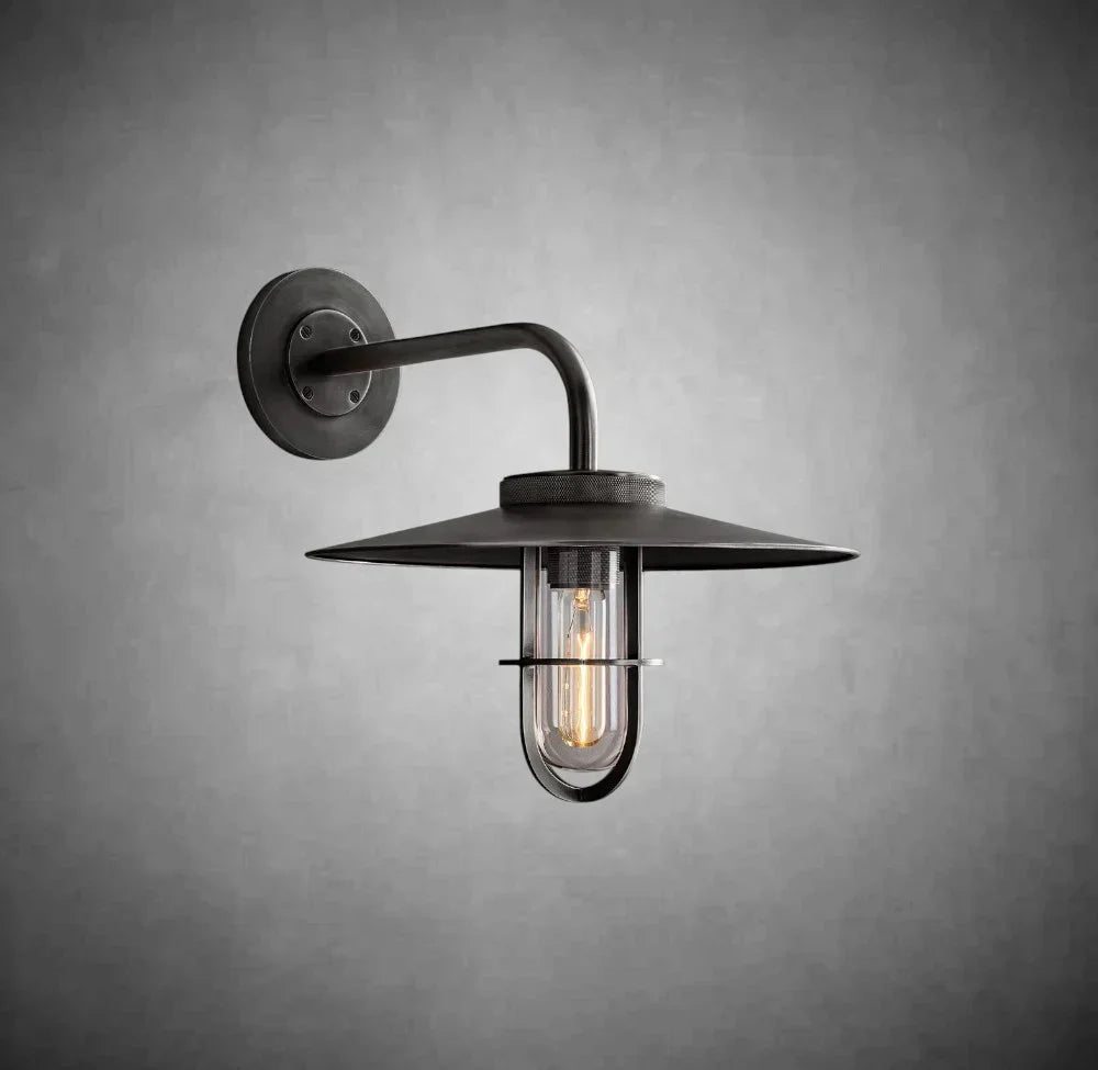 Utilitaive Barn Outdoor Wall Sconce — Indusrrial Metal Wall Light Fixture