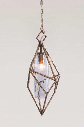 Aria Vesta Geometric Smoked Glass Pendant Light