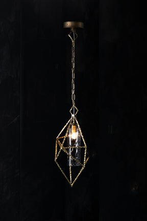 Aria Vesta Geometric Smoked Glass Pendant Light