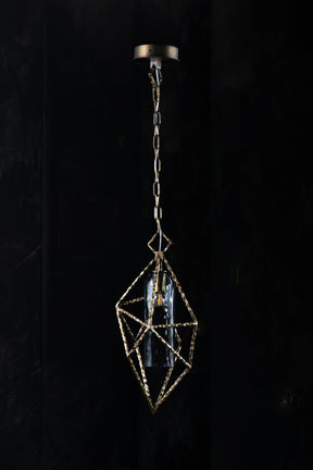 Aria Vesta Geometric Smoked Glass Pendant Light