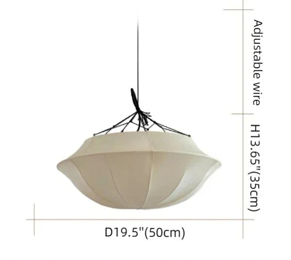 Vintage French Style Cream White Silk Umbrella Chandelier - Arialamps