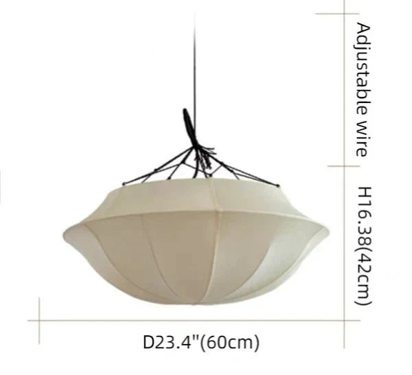 Vintage French Style Cream White Silk Umbrella Chandelier - Arialamps