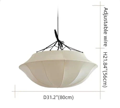 Vintage French Style Cream White Silk Umbrella Chandelier - Arialamps