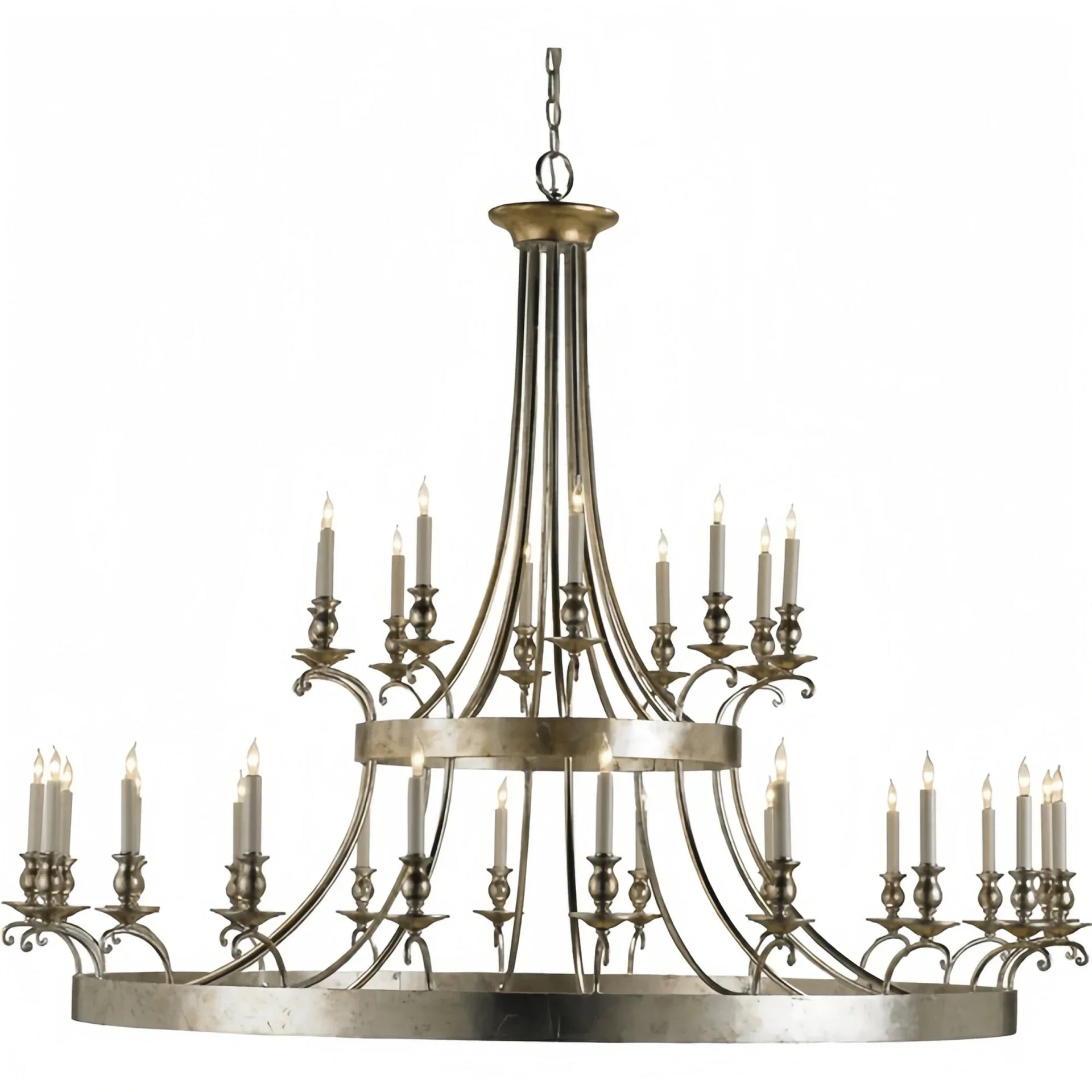 Vintage Large Iron Chandelier with Candle Rustic Farmhouse Pendant Lighting - Arialamps