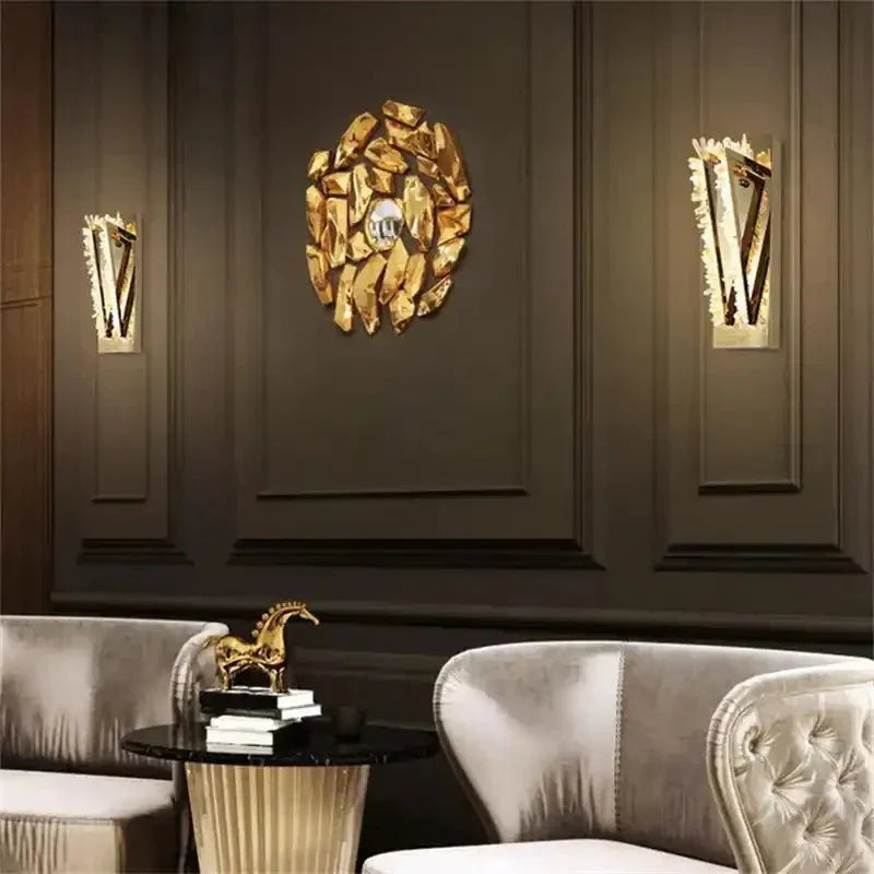 Wesley Modern Rock Crystal Wall Sconce - Arialamps