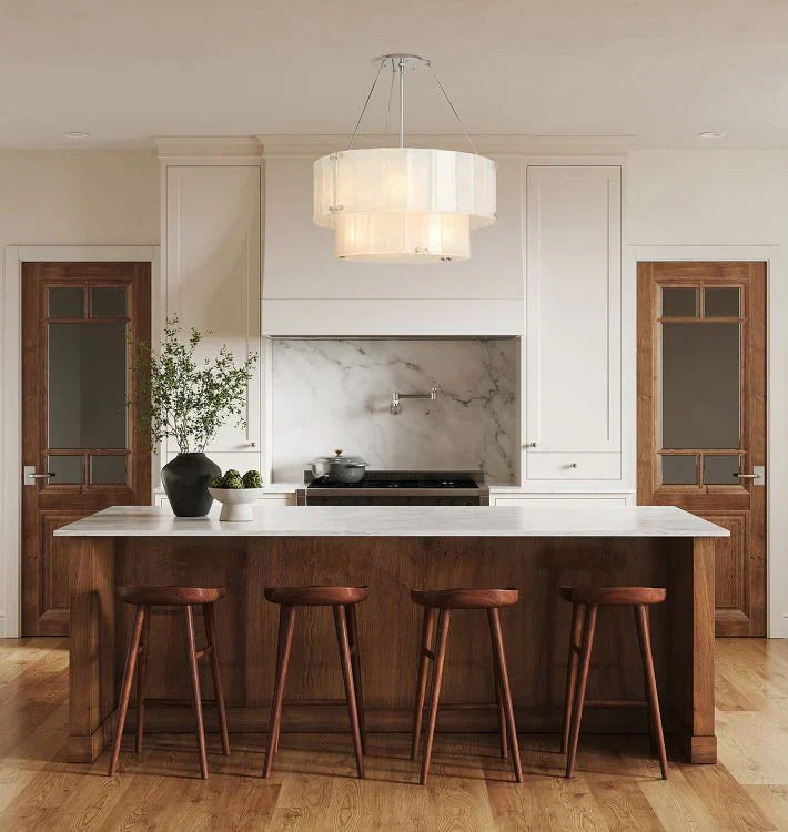 Willamette Glass Round Chandelier 2-Tier 32''-Arialamps