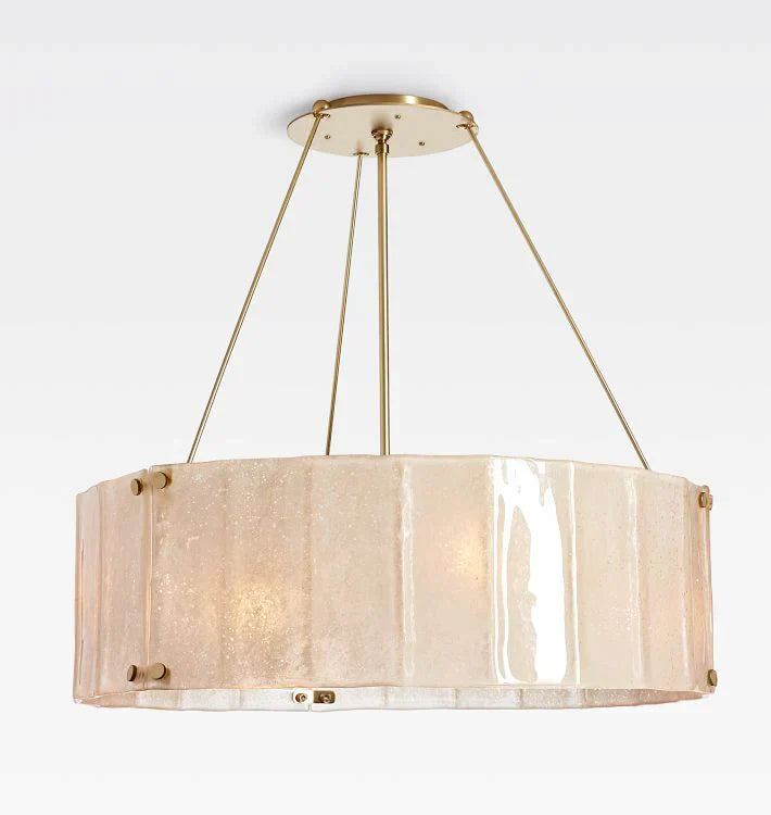 Willamette Glass Round Chandelier 32"-Brass-Champagne-Arialamps