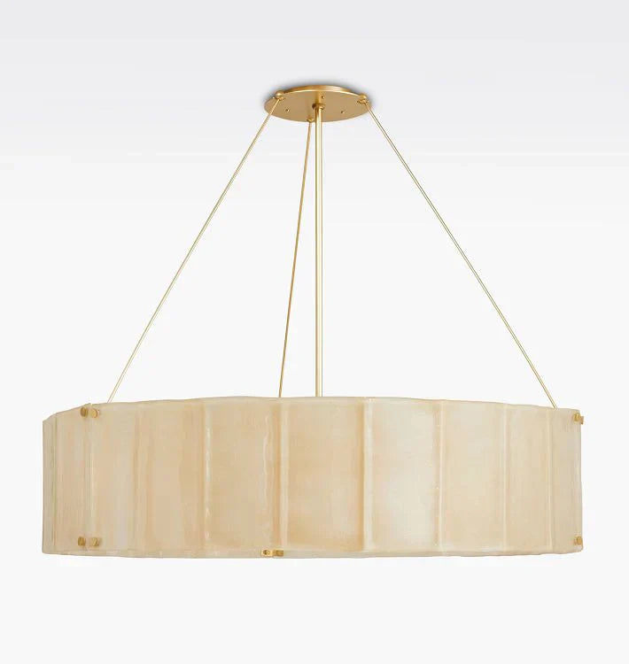 Willamette Glass Round Chandelier 48''-Brass-Champagne-Arialamps
